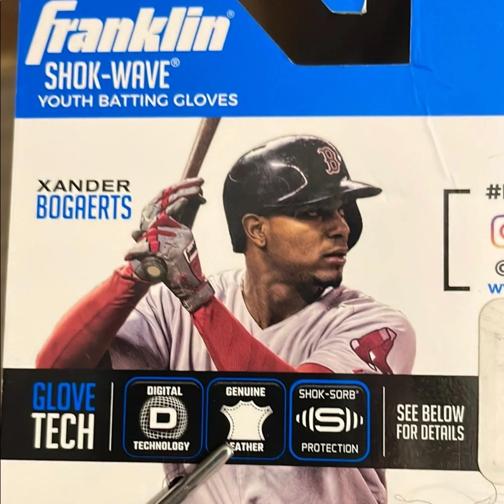 Franklin Youth Batting Gloves - Black and Gray
